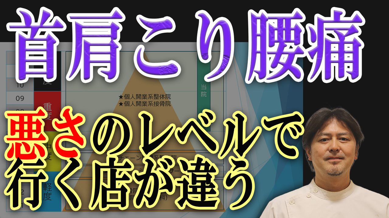 首肩こり腰痛　悪さのレベルで行く店が違う